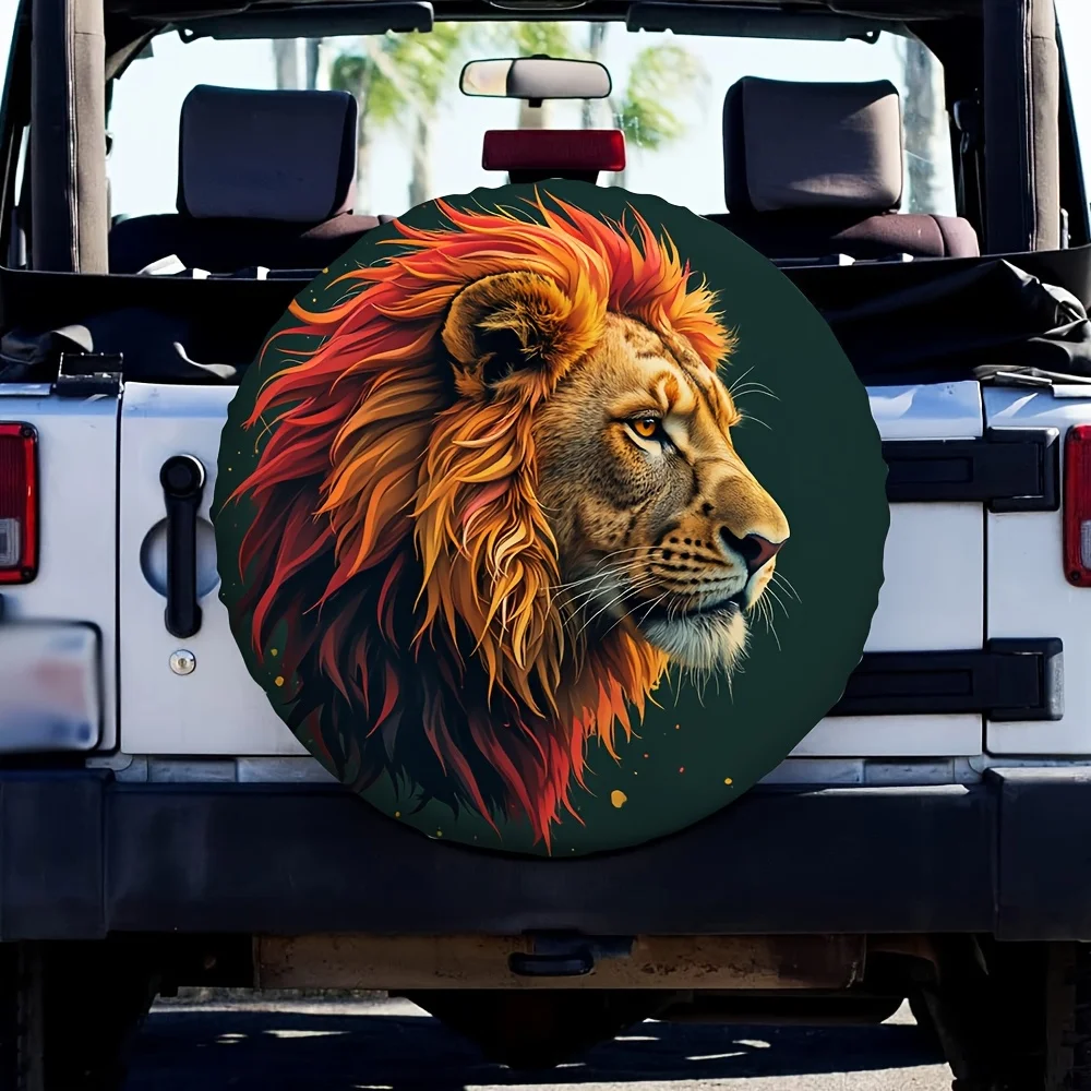 

Чехол для шин с головой льва, полиэстер, защита запасного колеса