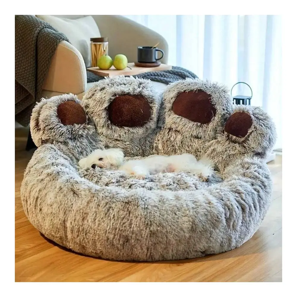 

Dog Supplies Pet Furniture And Beds Dog Bed Hot Cute Bear Paw Shaped Dog Bed And Cat Bed, Calm Donut Dog Bed, Warm And Comfortab
