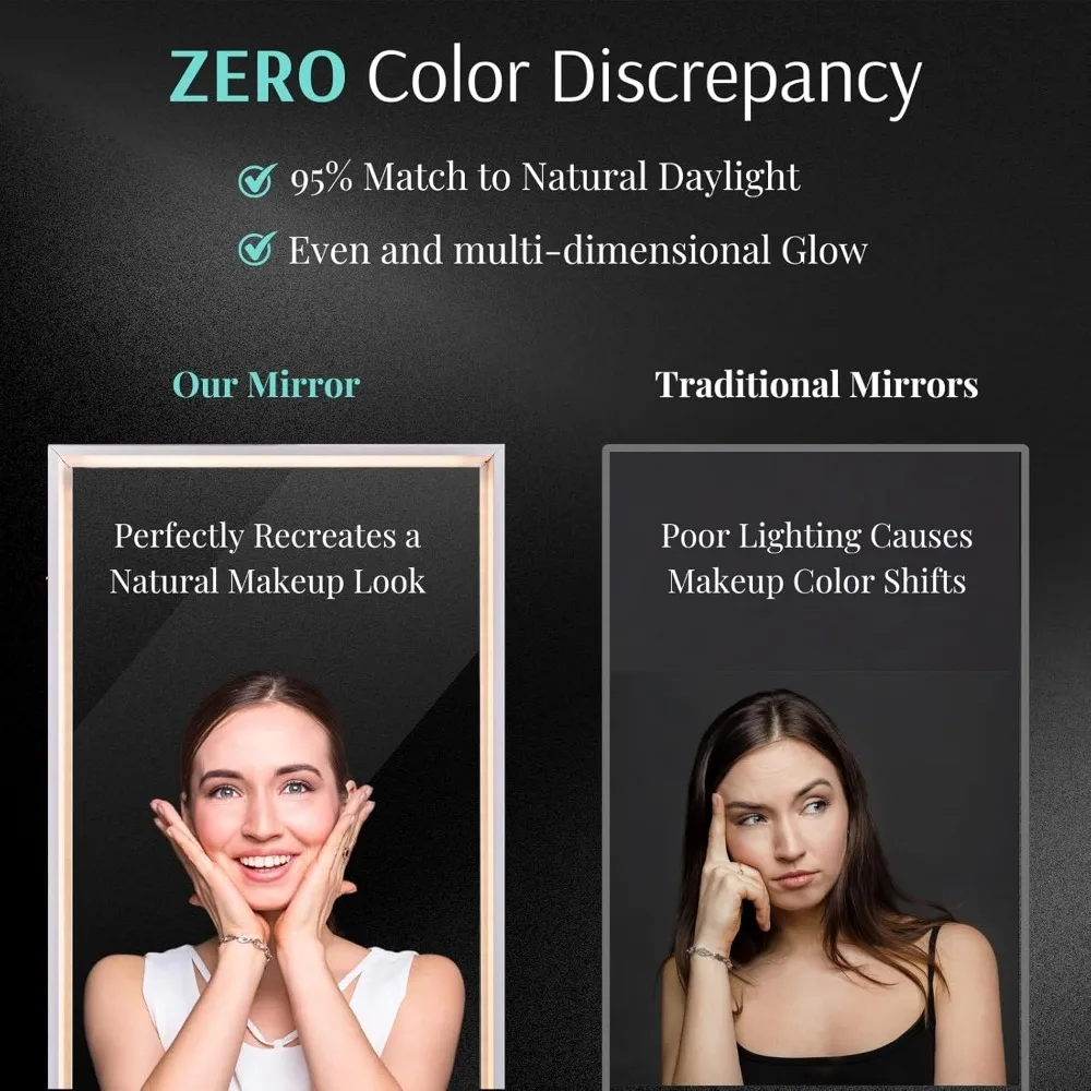 LED-beleuchteter Ganzkörperspiegel, an der Tür hängender, an der Wand montierter Leuchtspiegel für den ganzen Körper, ideal für Zuhause und Ankleidezimmer