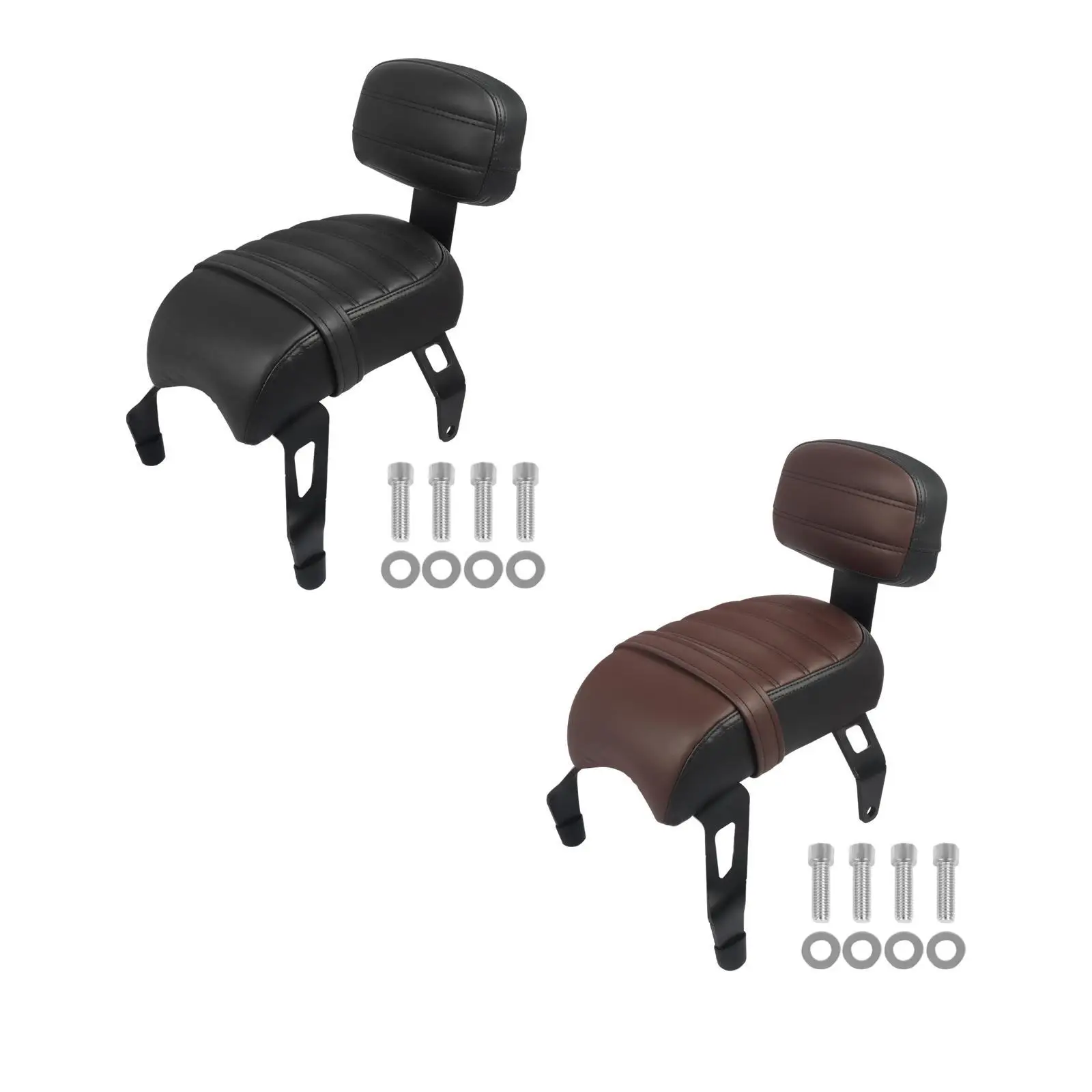 Asiento trasero de motocicleta con respaldo, pieza de reparación de fácil instalación, accesorios cómodos, reemplaza directamente el cojín del asiento