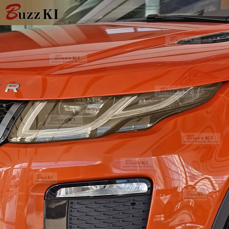 

For Ranger Rover Evoque L538 2012-2018 2 Pcs Car Headlight Protective Film Front Light Transparent Smoked Black TPU Sticker