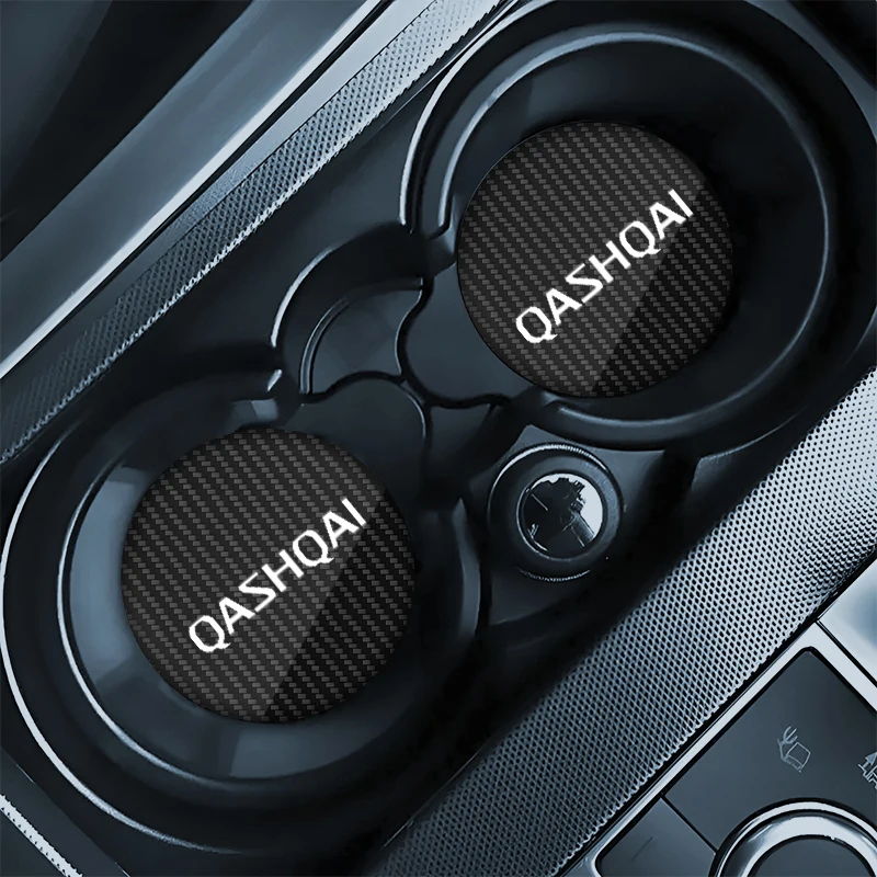 

2Pcs Car Cup Holder Mat for Nissan Qashqai J10 J11 Leather Auto Water Bottle Coaster Anti Slip Pads Decoration Accessories