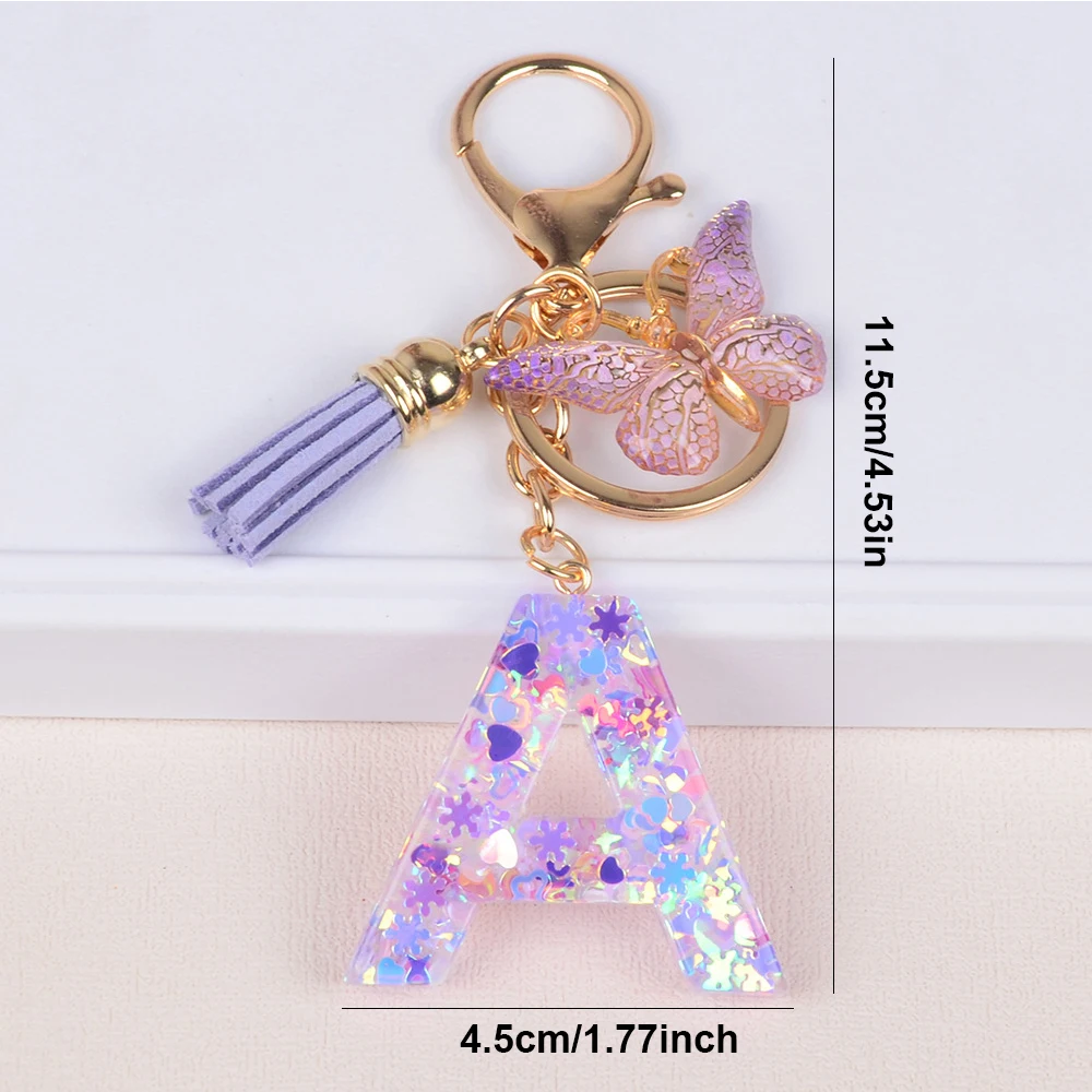 5pcs Accessories Set For Stanley Tumbler with Handle Resin Alphabet Initial Letter Keychain Keyring for Women Purse Handbags
