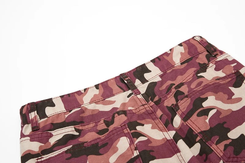 Y2K Mode Rosa Camo Schlagjeans für Herren Slim Fit Retro Tarnmuster Denim-Hosen Skinny Tie-Dye Print Ausgestellte Jeanshosen – Detail 14