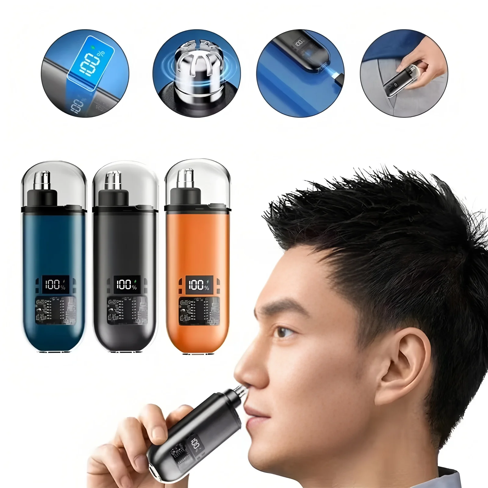 2026 Electric Nose Hair Clipper Rechargeable Multi-kinetic Shaving 2-in-1Unisex Fully Automatic Washable Shaving Trimmer