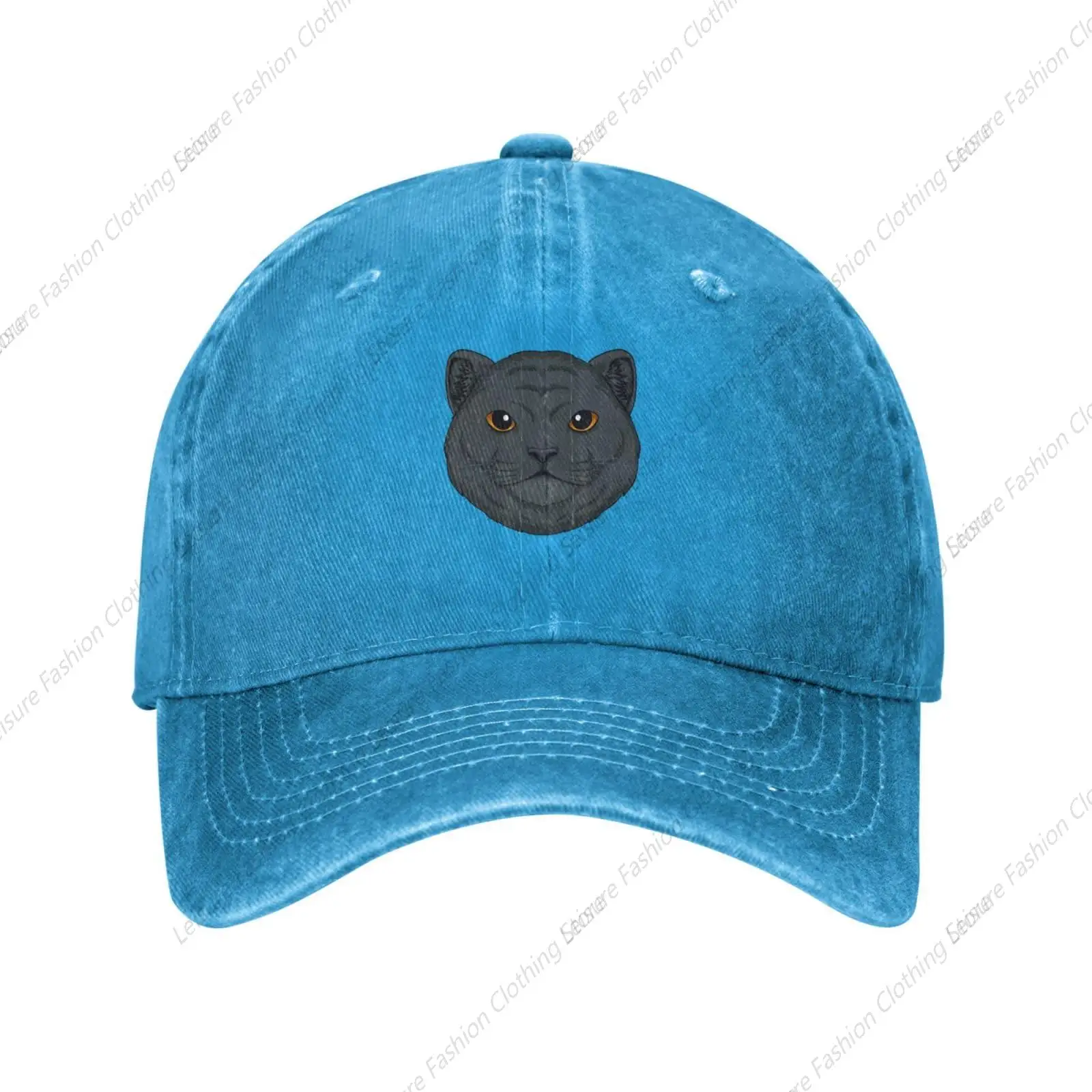 

Short Hair Cat Head Baseball Cap for Men Women Vintage Trucker Hat Golf Hats Dad Caps