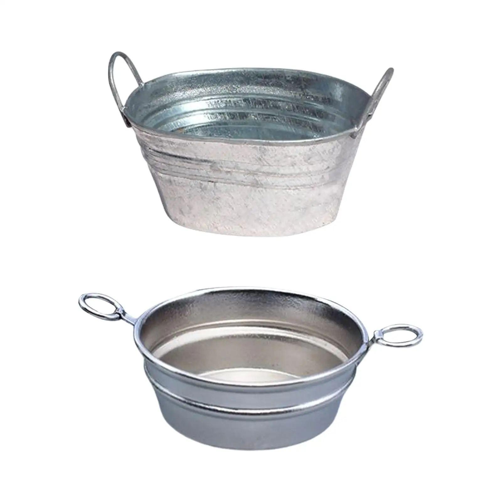Life Scene Decor Dollhouse Basin 1 12 Scale Iron Wash Basin Accessory for Miniature Bathroom and Living Room