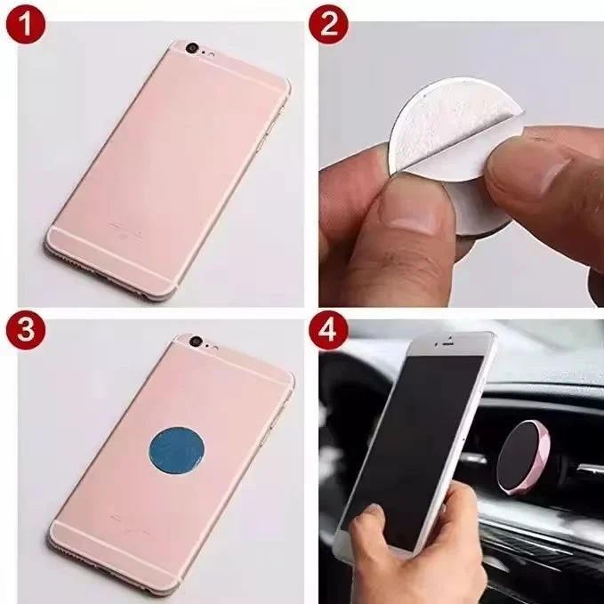 1/20 piezas placa de metal magnética para soporte magnético de teléfono en coche, lámina de hierro universal, soporte de montaje 5