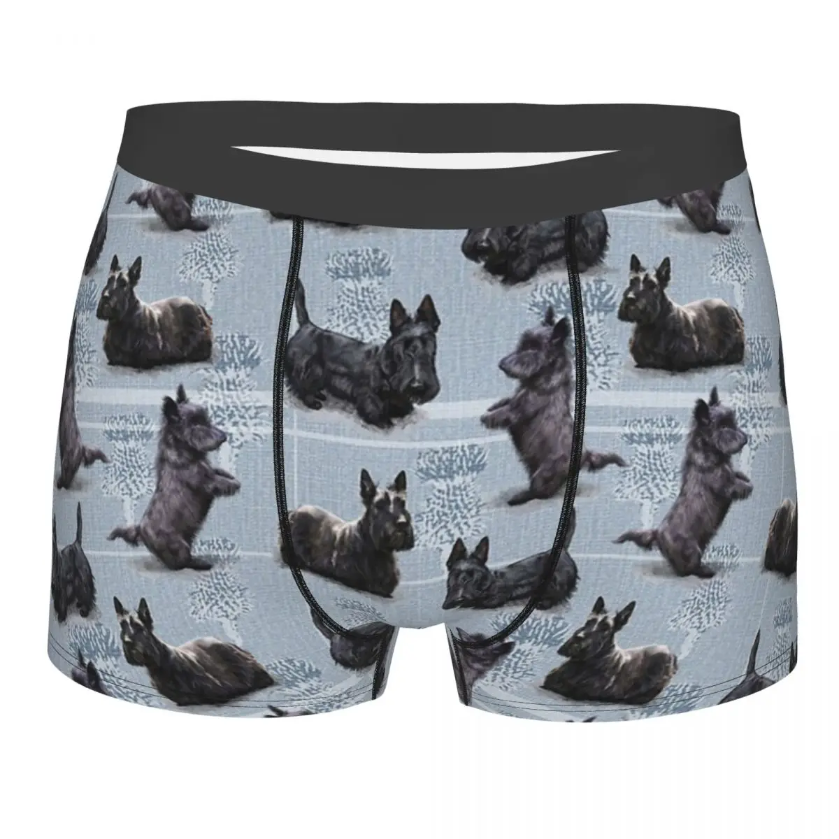 The Scottish Terrier Men Underwear Scottie Dog Tartan Skye Boxer Briefs Shorts Panties Novelty Breathable Underpants for Male