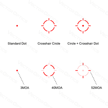 Kolimátor Vector Optics Frenzy 1x22x26 MOS s vícenásobnými osnovámi, pistolový, s červeným kolimátorem, IP67, vodotěsný a s automatickým vypnutím, vhodný pro MOJ 9mm 12GA Glock 17-19 10 nejlepší prodej Premier Optics - №9