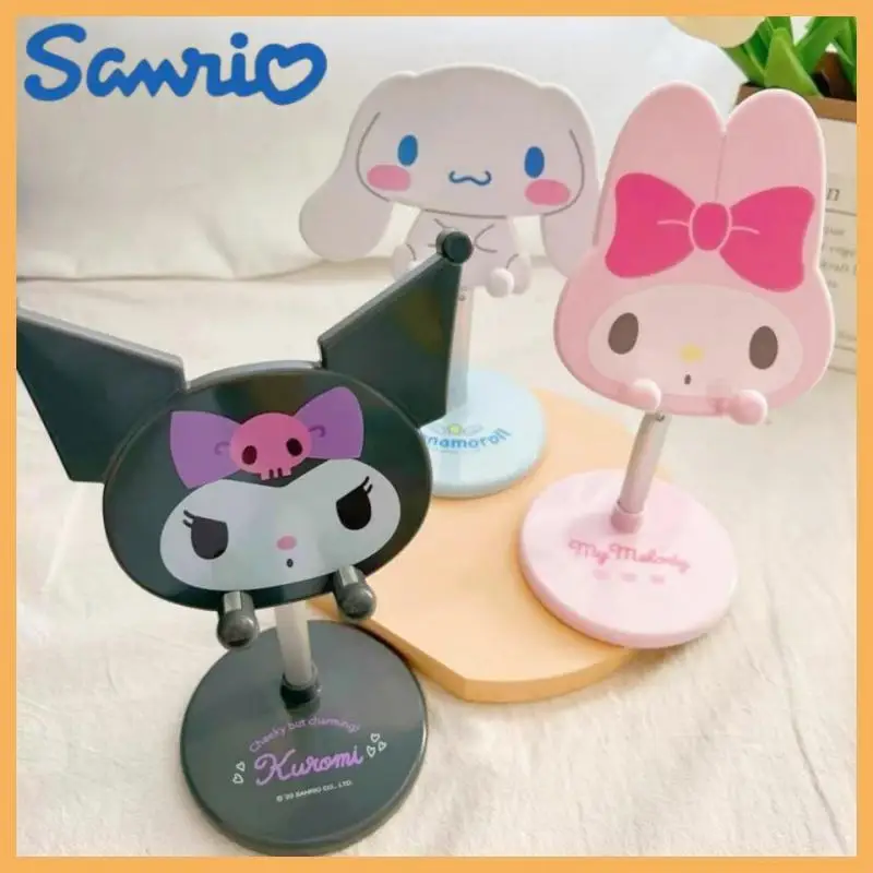 

Sanrio Anime Cartoon Kuromi Mymelody Cinnamoroll Adjustable Japan Mobile Phone Holder Desktop Ipad Stand Kawaii Girl Gift