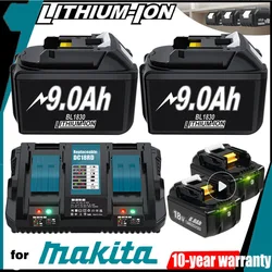 Batería 18V 9Ah 6Ah para Makita 18V BL1850 BL1830 LXT BL1860B/cargador Dual DHL