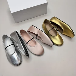 Women's Ballet Flat Shoes In Sheepskin Super Soft And Comfortable Shoes 2024 New Luxury Silk Shoes