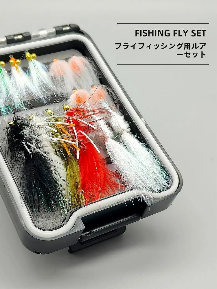 手巻きルアーフライボックスセット 4個入り 小物アクセサリーボックス 淡水用疑似餌ボックス アウトドア釣り道具収納ケース