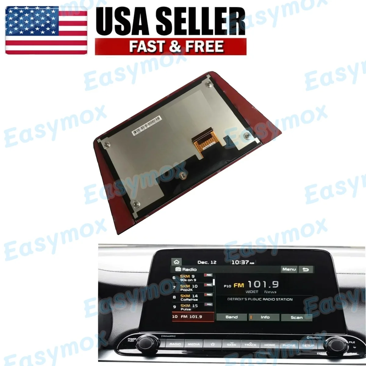 

LA080WV9 8" LCD Display For Kia Forte Seltos Cetato Stinger 2019-2021 Navigation GPS Radio Screen Replacement 96160M7070WK