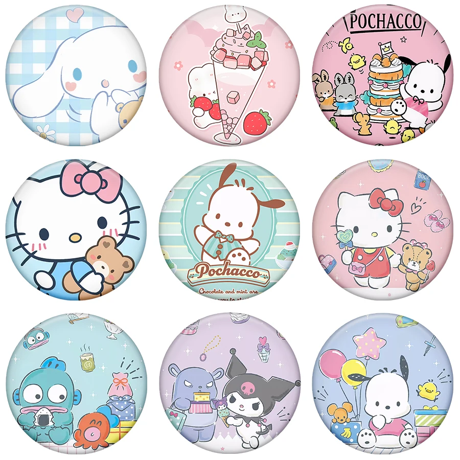 เข็มกลัดการ์ตูนน่ารัก คิตตี้ โปชาโกะ ซินนามอโรล คุโรมิ สำหรับติดกระเป๋า เสื้อผ้า คอสเพลย์ ของตกแต่ง