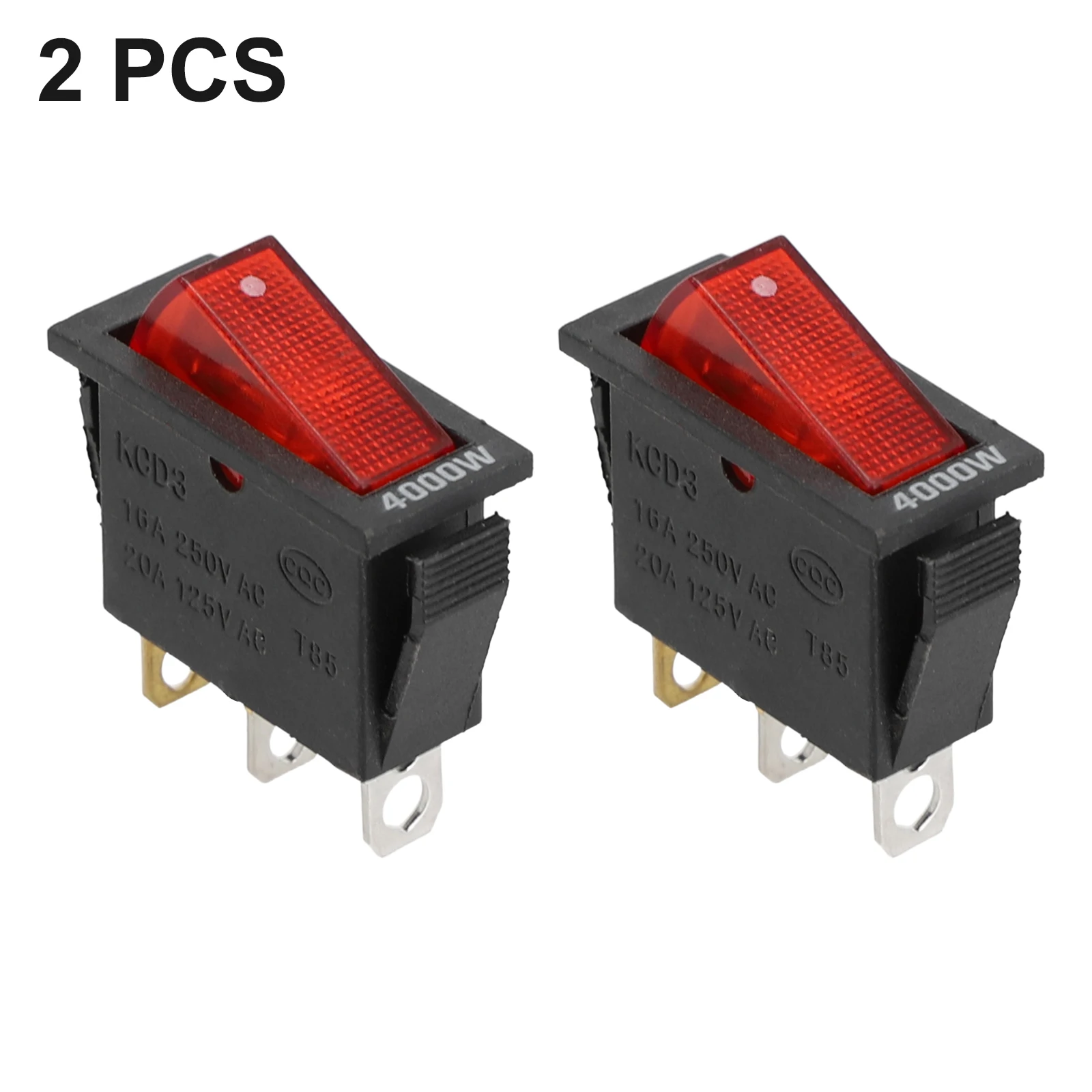 Multi function Rice Cooker Switch 2pcs KCD3 Red Button OnOff 3Pin DPST Boat Car Rocker Switch 15A20A 250V125VAC
