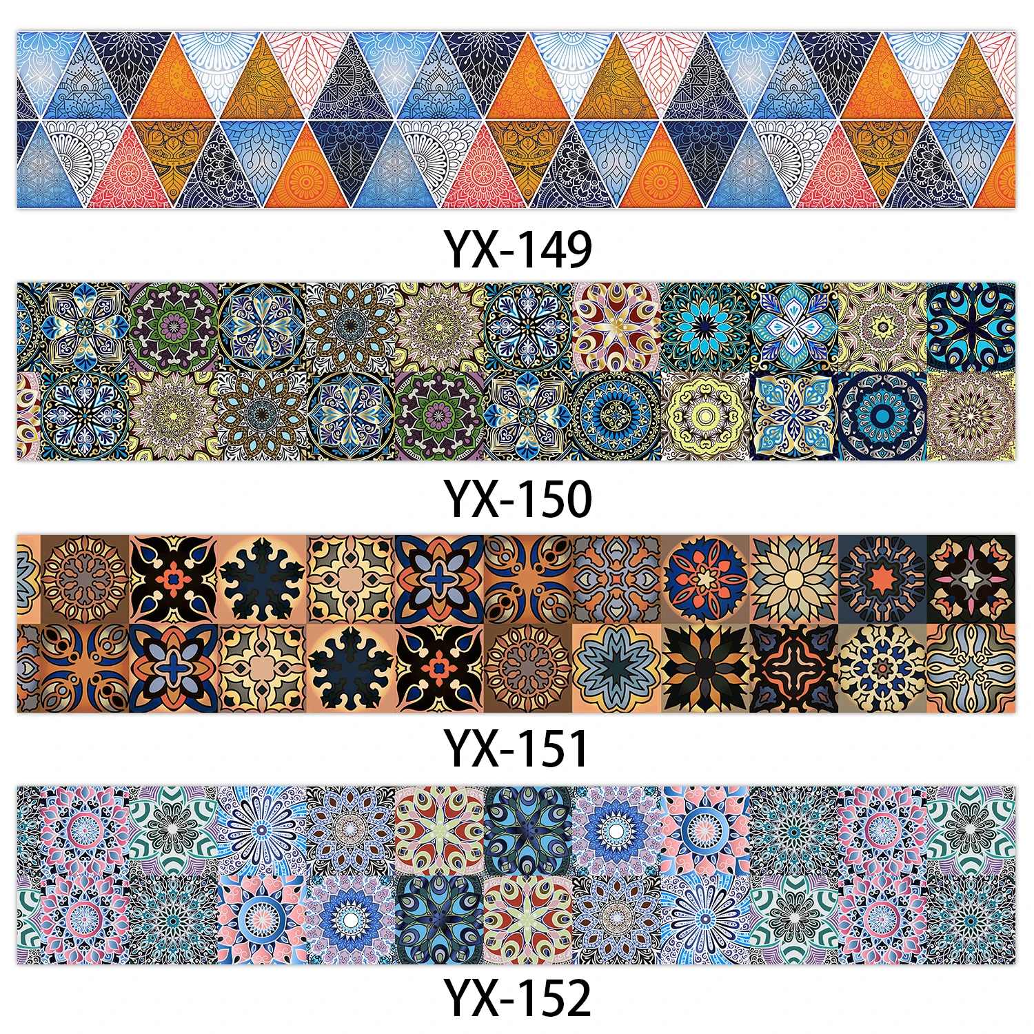 28 Stile Mandala-Design Taillenlinien-Dekorstreifen Wasserdichter Badezimmer-Sockel Selbstklebender Küchen-Fliesenaufkleber – Detail 4