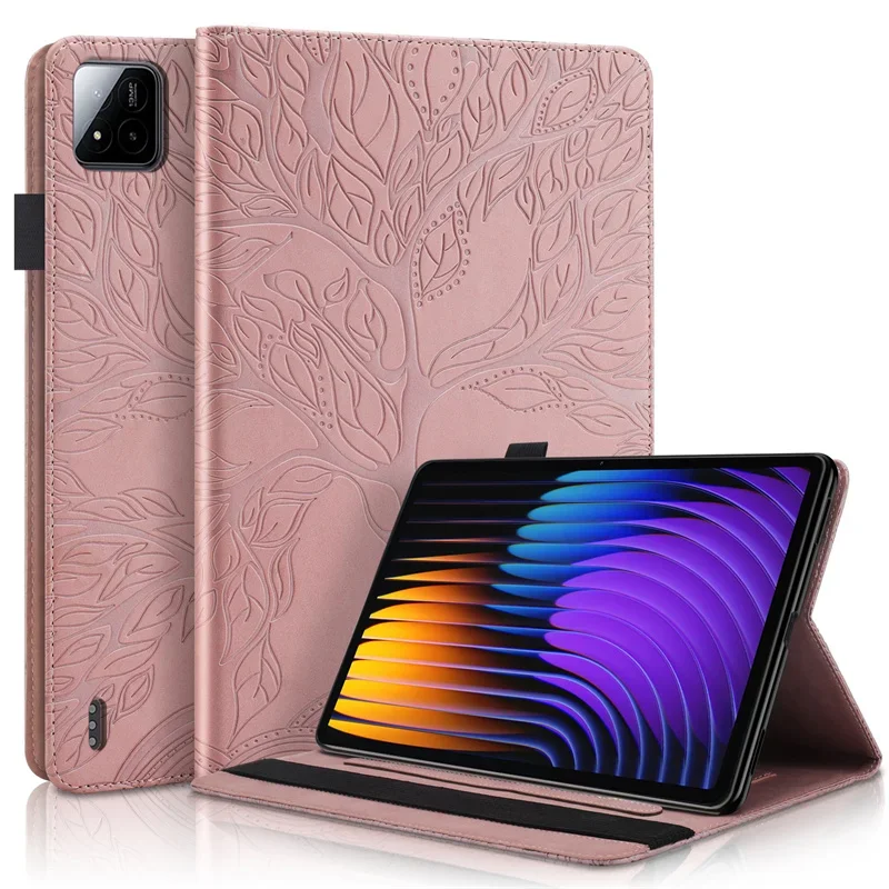 For Xiaomi Pad 7Pro 6Pro 7 6 Pro 11 2 inch Case 3D Tree Embossed PU Leather Soft TPU Back Tablet for Xiaomi Mi Pad 6 7 Pro Cover