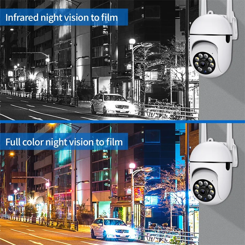 5MP Wifi IP Camera Outdoor 4X Digital Zoom Wireless Security Surveillance Camera AI Human Tracking Two-way Audio Night Color Cam