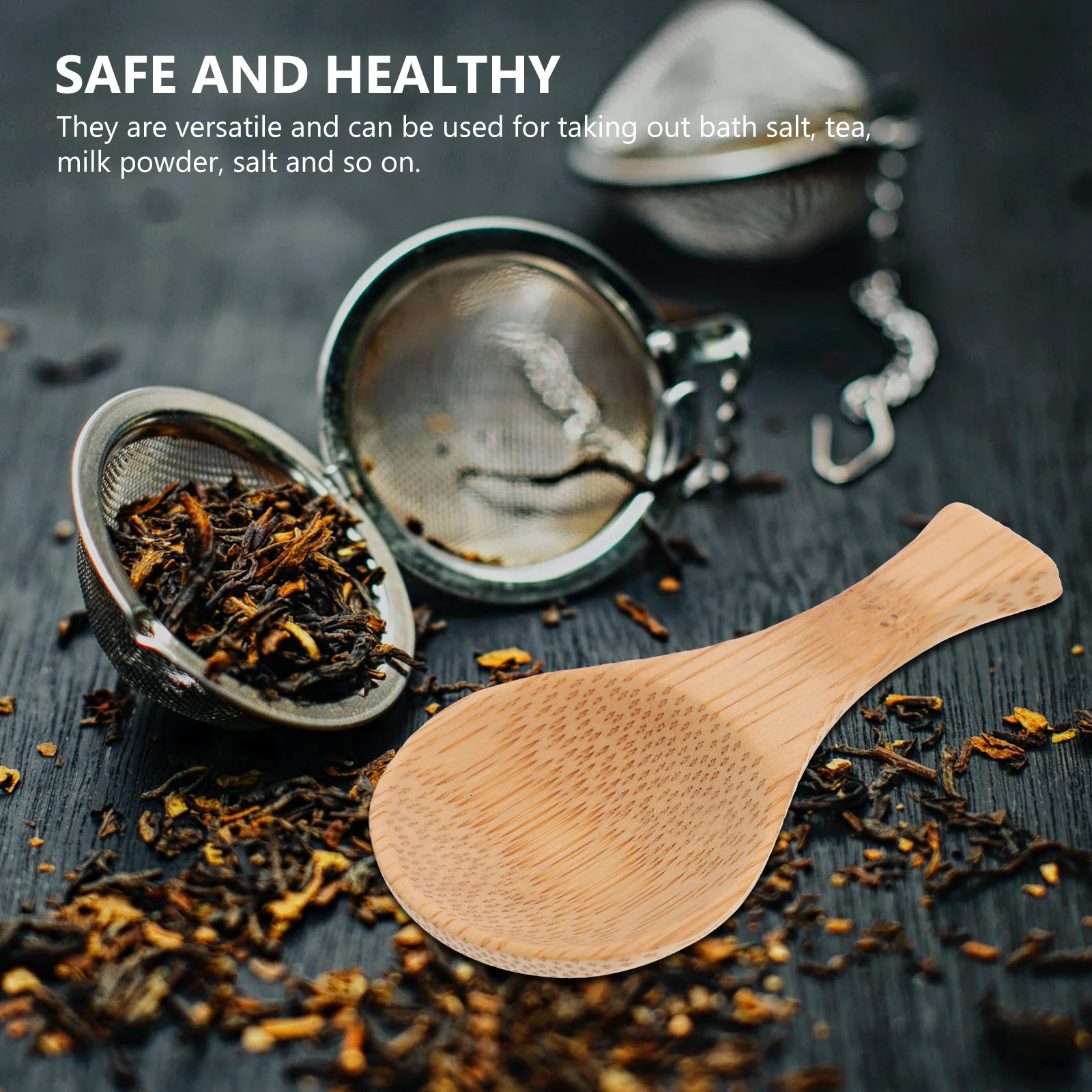 

4 Pcs Bamboo Tea Spoon Disposable Wooden Spoons Scoops Loose Small Multipurpose
