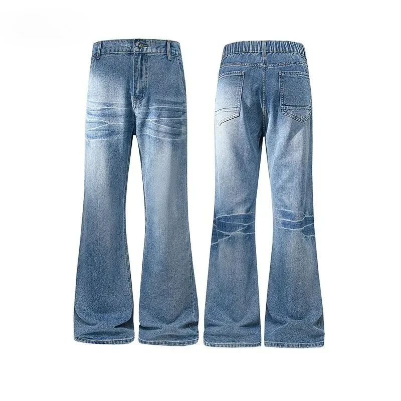 Calças Jeans Retrô Masculinas, Jeans Largos e Soltos, Calças Casuais Vintage, Roupas Y2K, Calças Baggy para Homens, Quatro Estações
