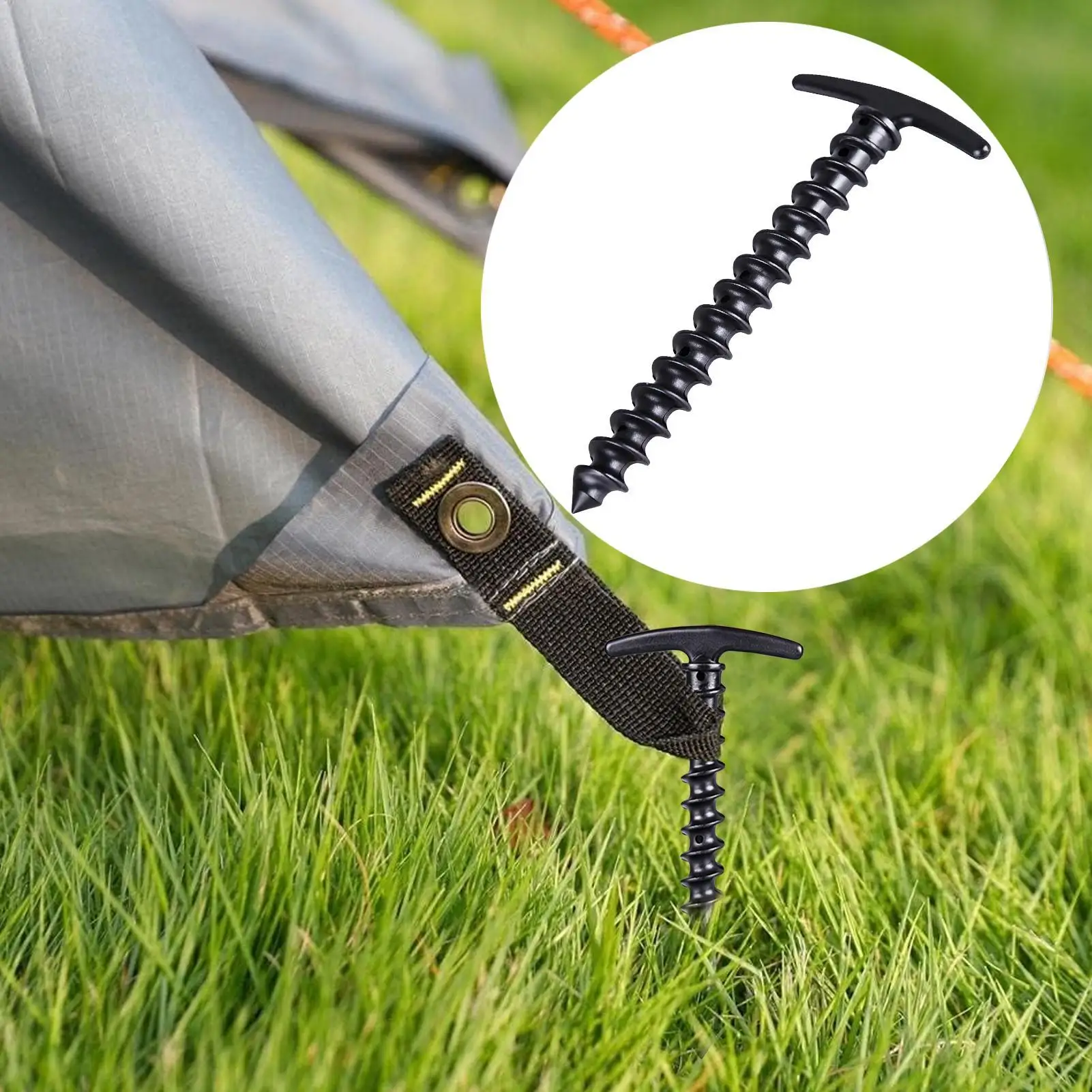 Tent Pegs Ground Nails 10pcs Screw fixing Stakes Outdoor Camping Peg Hiking Tent Pins Windproof Tent Accessories For Outdoor