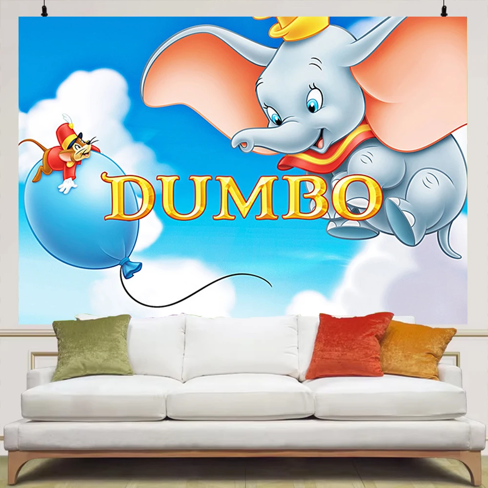 Dumbo Theme Circus Carnival Stage Blue Elephant Boys Birthday Party Decor Baby Shower Photo Booth Photo Photography Background