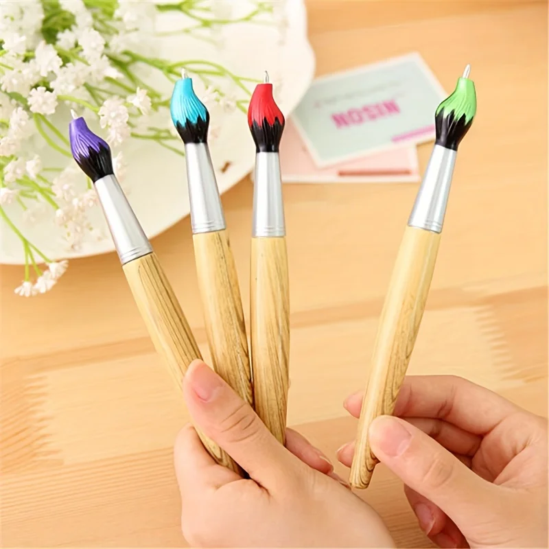 Creative Effect Brush-Shaped Ballpoint Pen - Colorful Writing Tool, Oil Painting Design, Durable Tip, Smooth Writing Experience