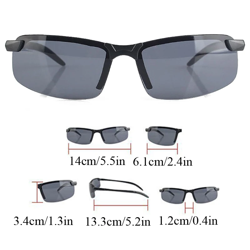 Lunettes de soleil polarisées de jour et de nuit pour hommes et femmes, lunettes de soleil d'extérieur anti-UV, lunettes de conduite, lunettes de pêche pour adultes, vision nocturne, mode