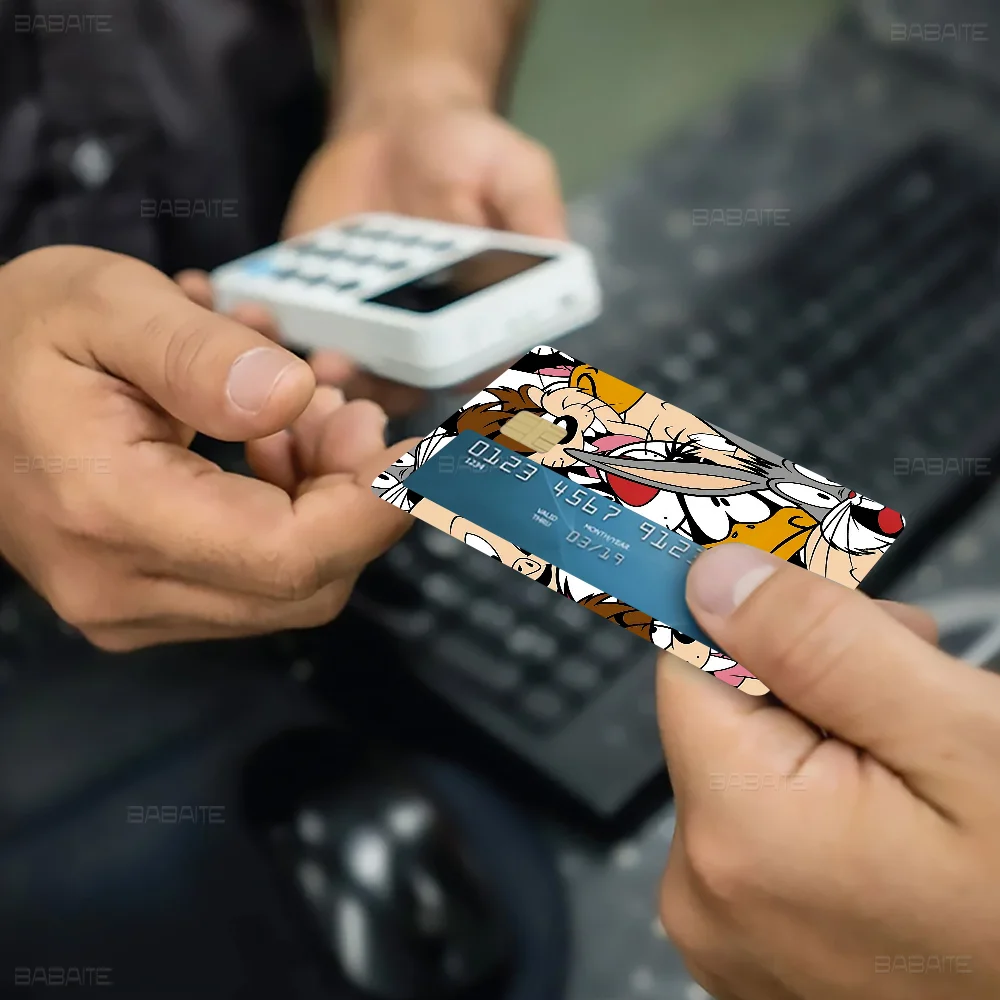 Stiker kulit kartu kredit kelinci kartun untuk kartu VISA Bank stiker tahan air antigores hadiah wanita
