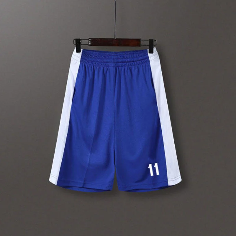 Sommer-Sonderangebot Herren Lila-Gelbe Basketball-Shorts mit Seitenstreifen, Atmungsaktives Mesh-Gewebe, Elastischer Bund, Fünf-Punkt-Shorts – Detail 6