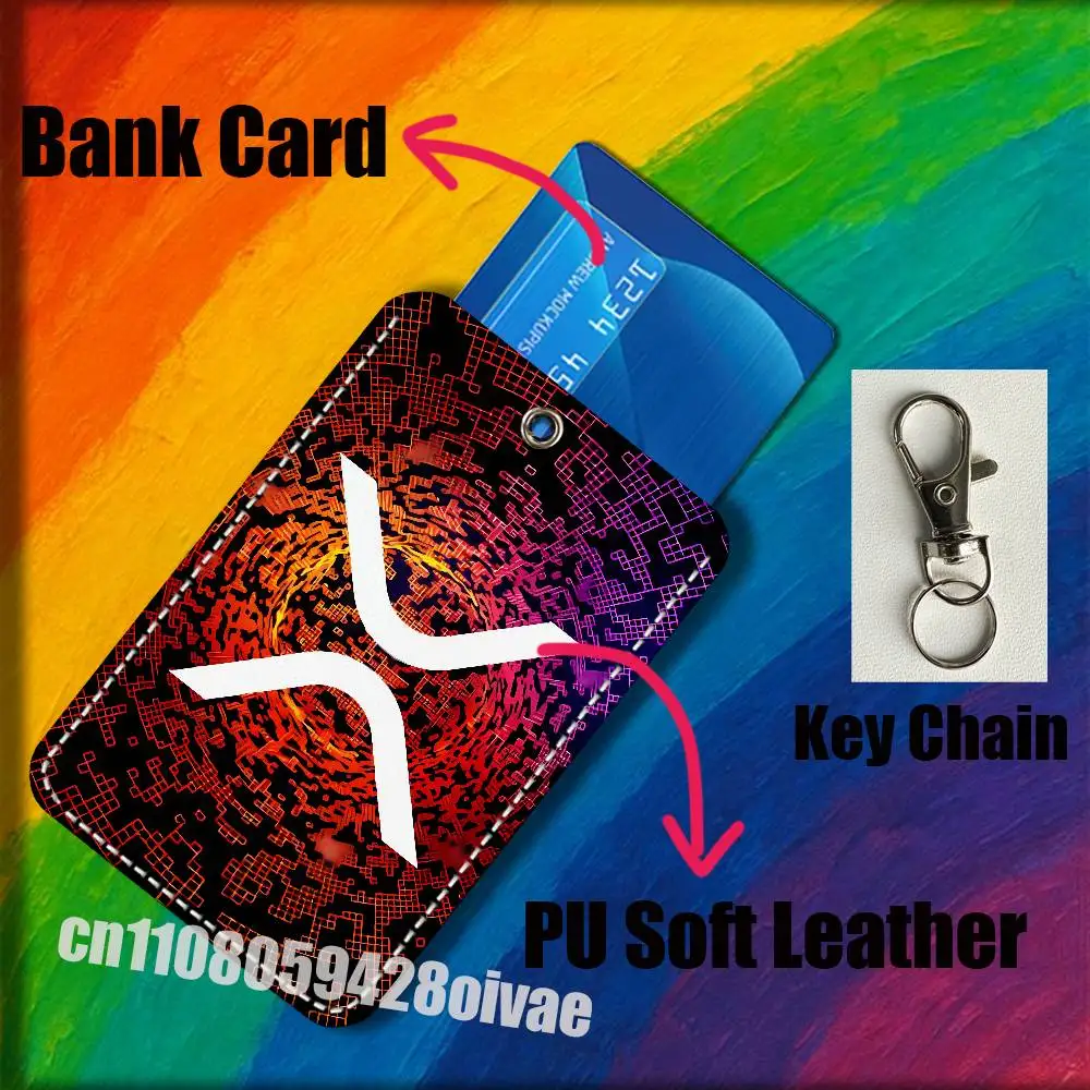 حافظة بطاقات عمل رقمية لعملة XRP Ripple المشفرة، حامل بطاقات الائتمان والبنوك، زينة للحقائب، سلسلة مفاتيح