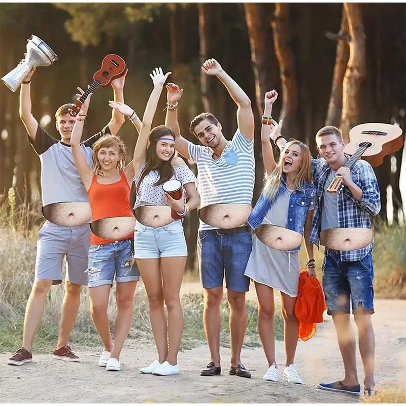 Versteckte Aufbewahrungstasche Bizarre Bierbauch-Gürteltasche - 3D Fake Bauch-Gürteltasche mit Reißverschluss für Outdoor-Reisen 2026 – Detail 9
