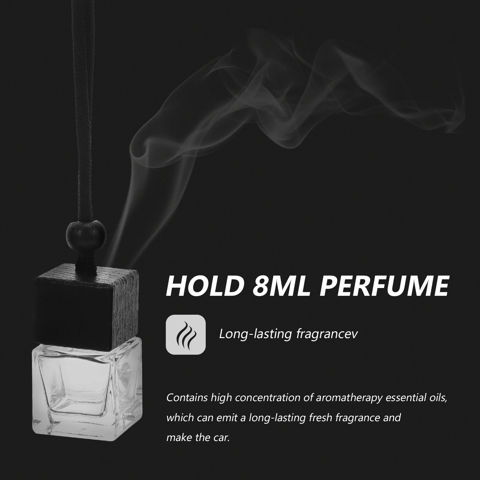 

6Pcs Car Perfume Diffuser Refillable Hanging Fragrance Bottles Lightweight Glass Car Air Freshener Pendant