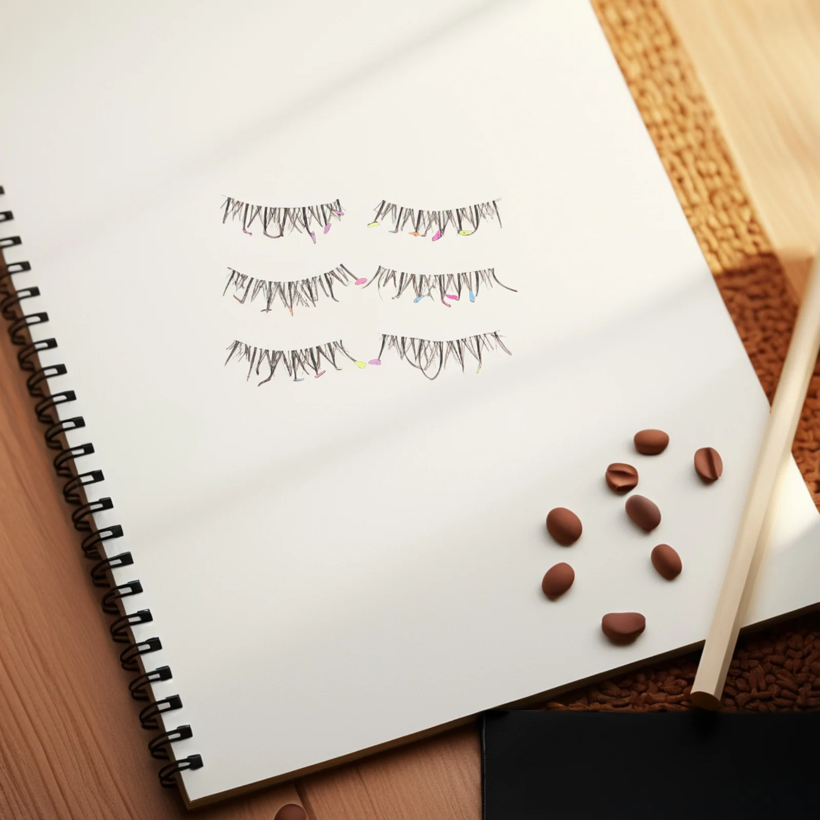 

Colorful Heart False Eyelashes Natural Stage Banquet Halloween Cosplay Party Long Wear Comfortable Lightweight Black White