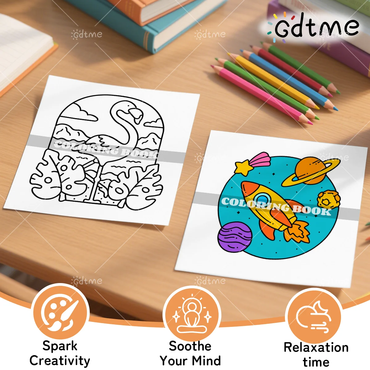 SIMPLE ART : Coloring Book for Adults Featuring Pearlescent cover Cute Cozy Daily Activities for Relaxation DIY Painting Drawing