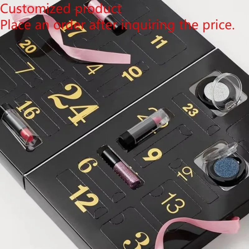 

Customization.Customization.Deluxe Custom 24 Days Pink Christmas Advent Calendar Empty Blind Box Sponge Liner for Gift-Wrapping