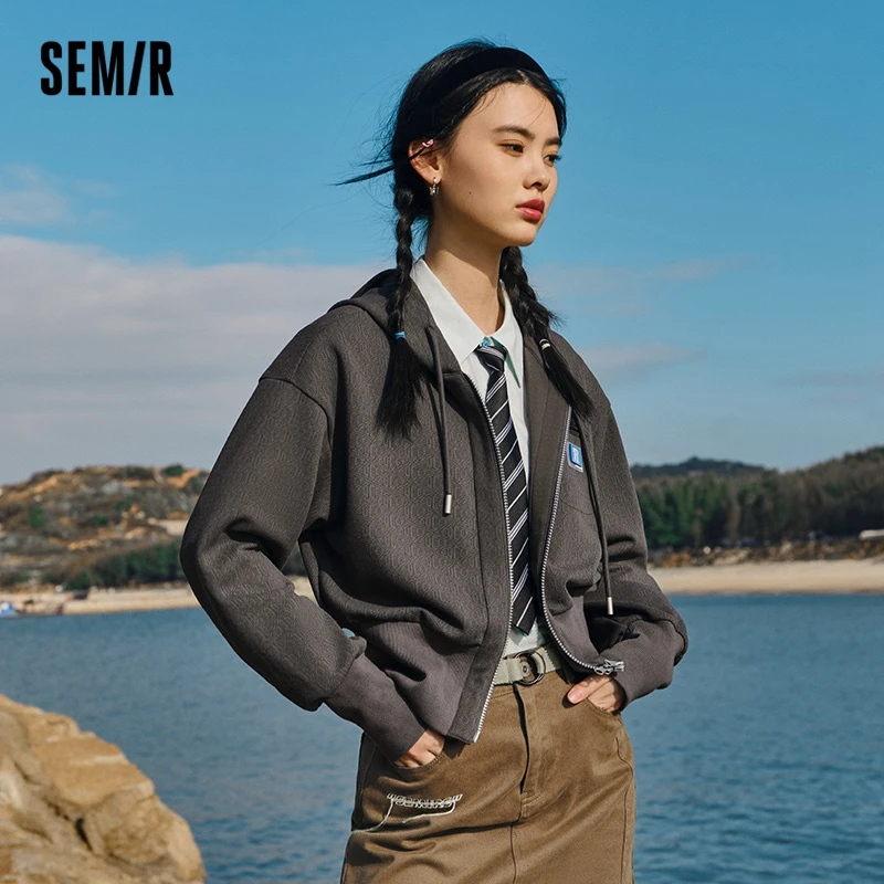 Imagem -04 - Semir-jaqueta Solta com Capuz Feminino Cabolsas Casuais Senso de Design Estilo Curto Personalidade Versátil Minoritária Primavera Novo 2023