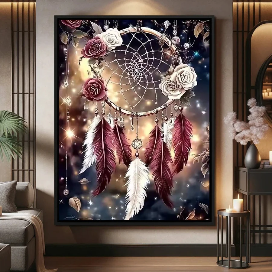 

5D комплект алмазной живописи, новый Ловец снов, цветочное искусство, полный бриллиант, сделай сам, художественные ремесла, украшение для дома, украшение для взрослых, подарок