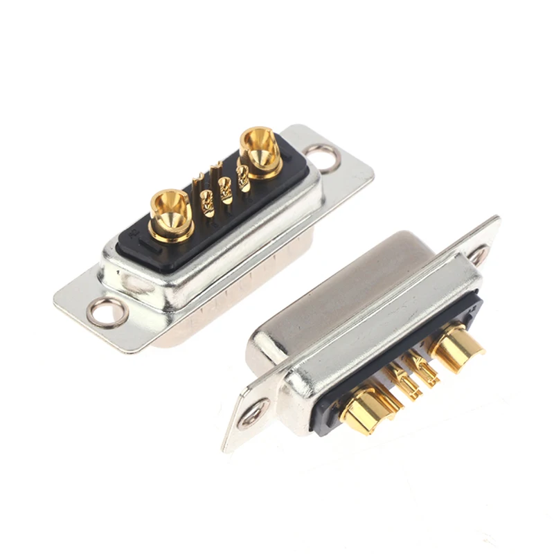 1PC 7W2 30A Gold plated Male Female high current Connector D-SUB adapter solder type 5+2 plug jack high power 7 Power Position