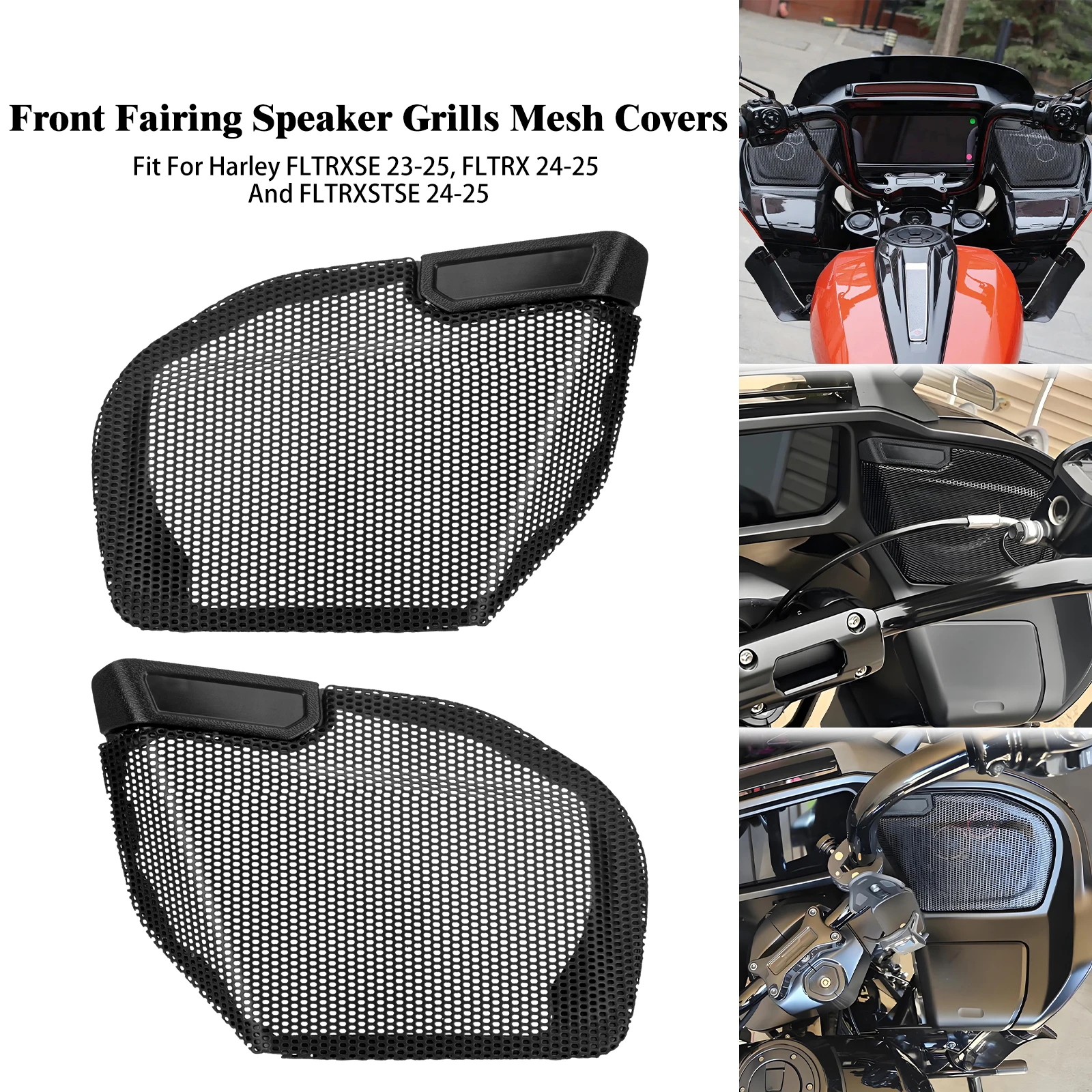 Motorcycle Speaker Grille Cover Front Fairing Horn Grille Mesh For Harley FLTRXSE 2023-2025 Road Glide ST Sound Protection Panel