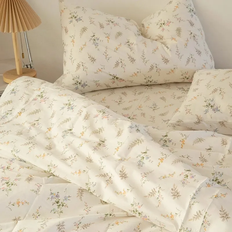 

INS Fresh Pastoral Floral Bedding Set For Girls Cotton Duvet Cover Dormitory Home Bedding Home Textile (No Pillowcases No Sheet)