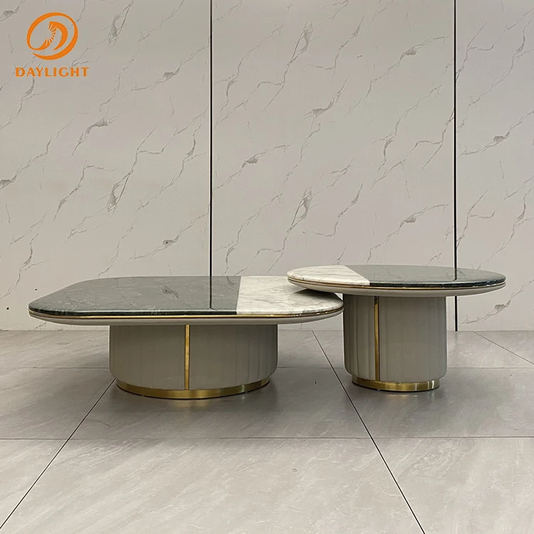 Hot Sale Luxury Modern Coffee Marble Table and Tv Stand Set Living Room