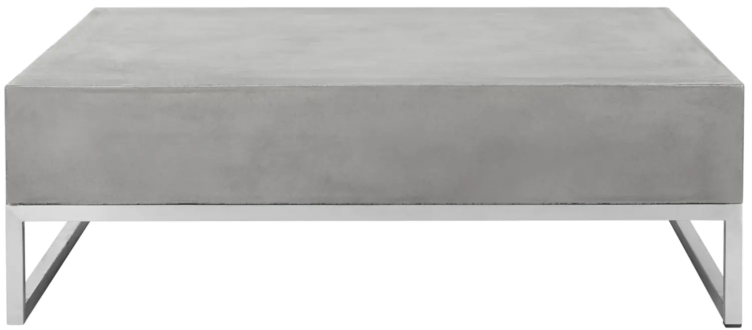 

Outdoor Collection Eartha Modern Dark Grey Concrete Coffee Table (Fully Assembled), Customized