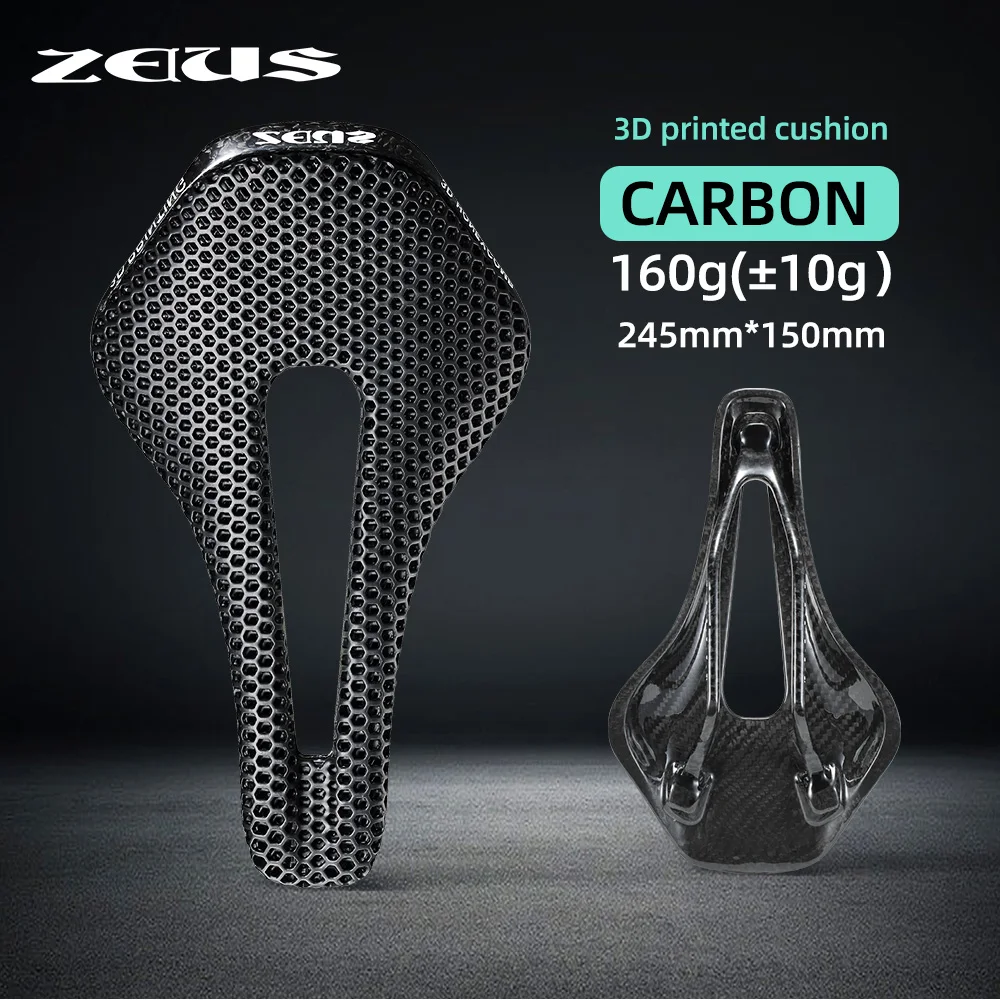 

Zeius Zeus 3D Printed Road Bike Seat Cushion Carbon Fiber Short Nose Saddle Mountain Bike Hollow Seat Cushion T40-3D
