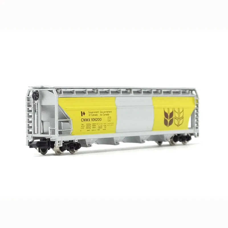 Transportador de grano de trigo amarillo original a escala N 1/160, modelo de carro de tren, colección clásica para adultos, mesa de arena, pantalla estática