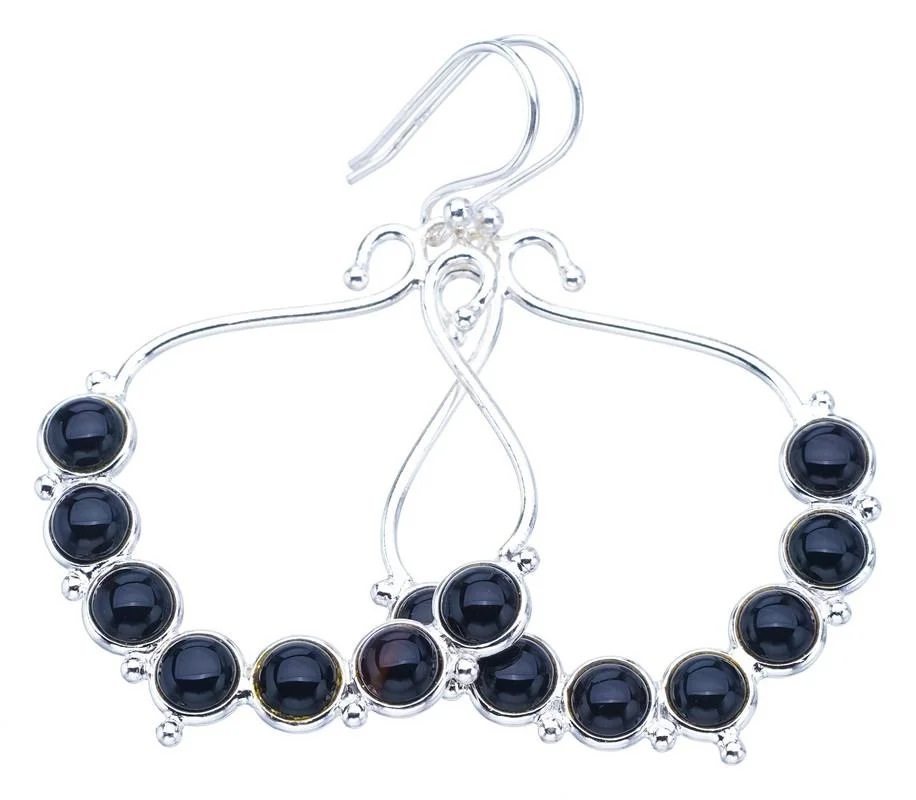 

Серьги из серебра с ониксом, 2 дюйма, F6107