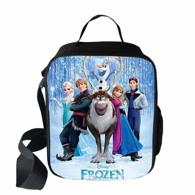 Disney Frozen Elsa Anna Lunch Bags cibo per studenti scatola per il pranzo isolata portatile ragazzi ragazze Cartoon School Lunch Bags Gift