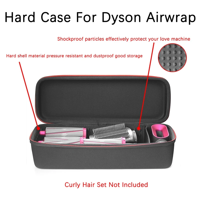 Estuche rígido para secador de pelo Dyson Airwrap supersónico, estuche rígido de almacenamiento de viaje, accesorios para secador de pelo, estilizador completo